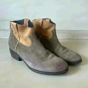 Steve Madden Womens 7.5 Western Cowgirl Suede Booties‎ Leather Round Boots Boho